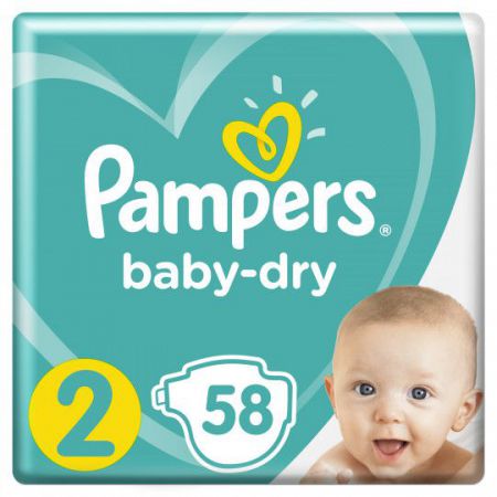 pampers baby dry 2 58 pieces 