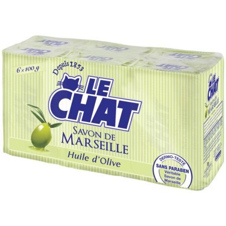 le chat savon mains huile d olive savon de marseille 6 pieces 