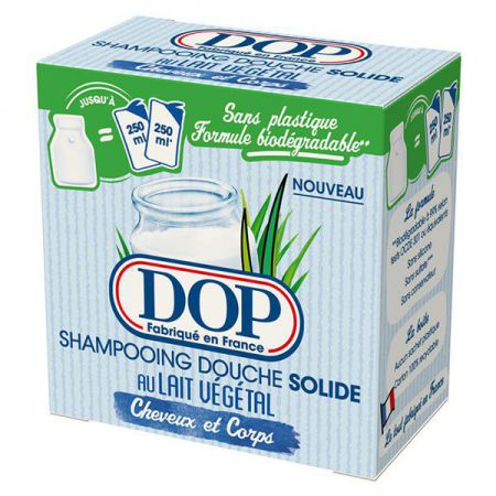 dop shampooing douche solide 65g lait vegetal cheveux corps 