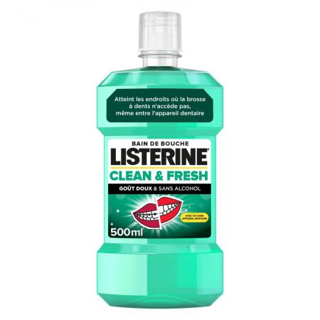 listerine bain de bouche clean fresh 500ml