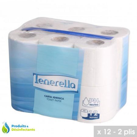 papier wc toilette tenerella 12 rouleaux 2 plis 34169 