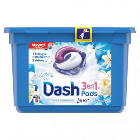 dash lenor pods 3en1 fleur de lotus 