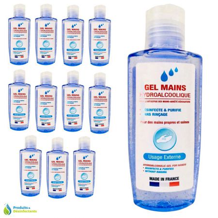 gel main hydroalcoolique sans rincage france 12 pieces 