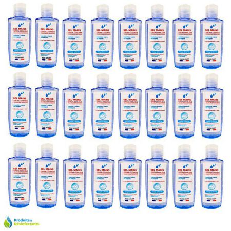 gel main hydroalcoolique sans rincage france 24 pieces face 