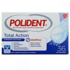 polident total action nettoyant pour appareils dentaire 36x 