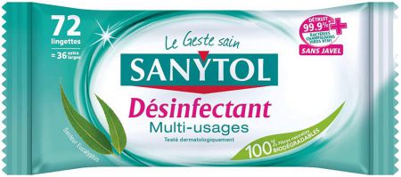sanytol 72 lingettes desinfectntes 