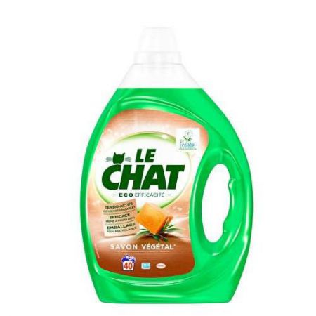 le chat eco efficacite savon vegetal 2litres 40doses 